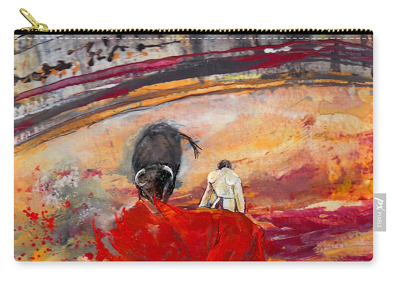 Animals Zip Pouch featuring the painting Toroscape 56 by Miki De Goodaboom