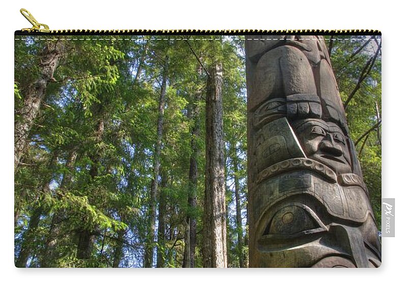Alaska Zip Pouch featuring the photograph Totem Pole by David Andersen