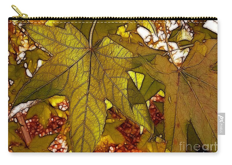 Leaves Zip Pouch featuring the photograph Touch Of Fall by Kathy Baccari