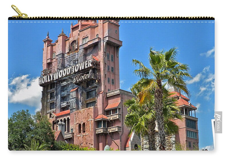 Tower Of Terror Zip Pouch featuring the photograph Tower of Terror by Thomas Woolworth