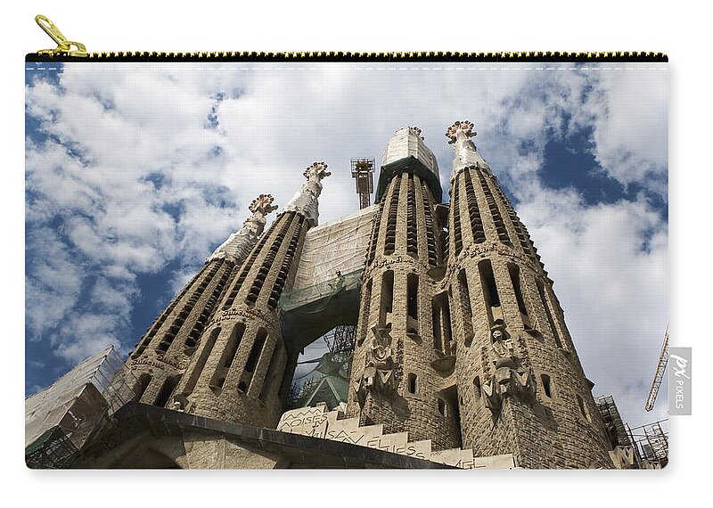 Cathedral Zip Pouch featuring the photograph Towers of Sagrada Familia by Lorraine Devon Wilke