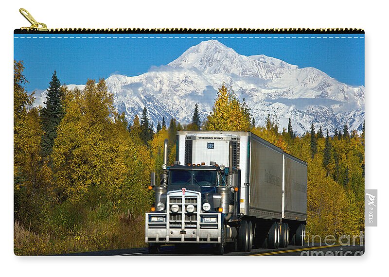 Tractor-trailer Carry-all Pouch featuring the photograph Tractor-trailer by Mark Newman