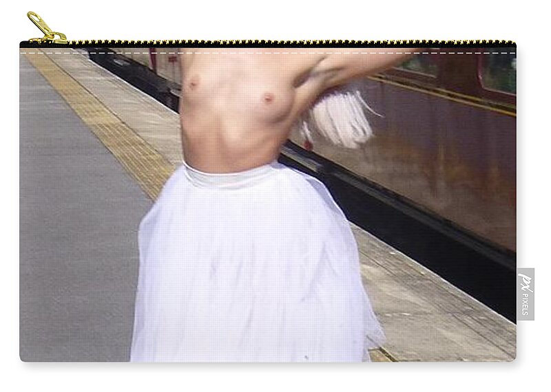 Naughty Zip Pouch featuring the photograph Train Ballet Girl by Asa Jones