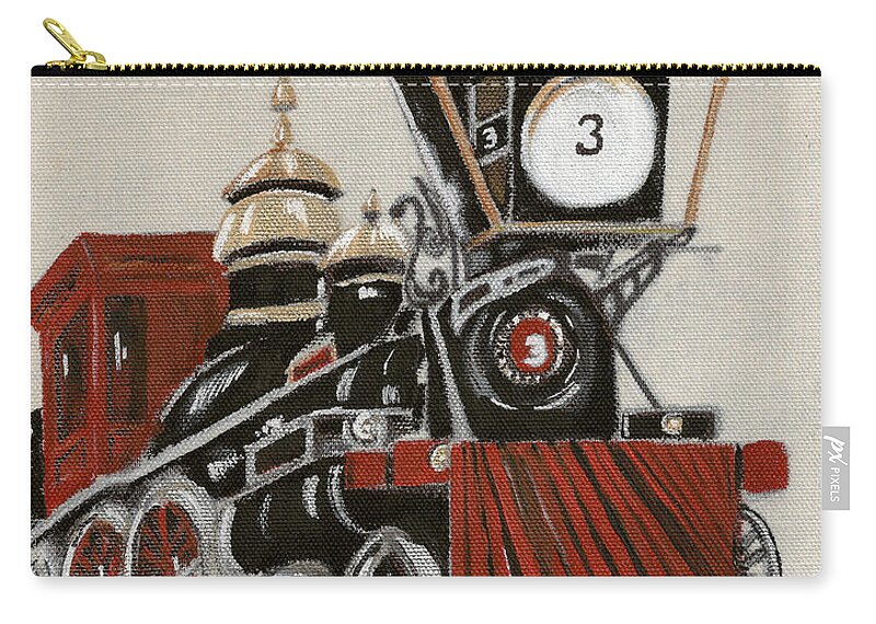 The General Carry-all Pouch featuring the painting Train - The General -Painted by Jan Dappen