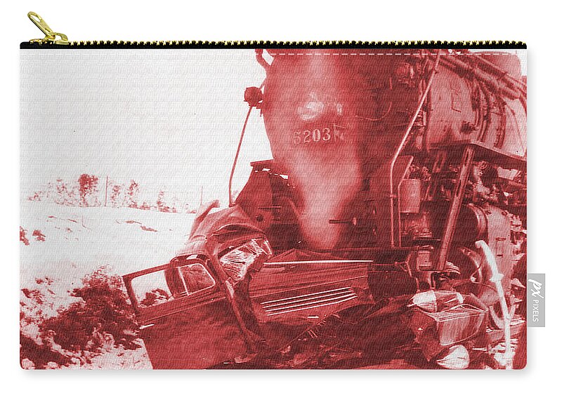 Train Zip Pouch featuring the photograph Train V Car by Vintage Collectables