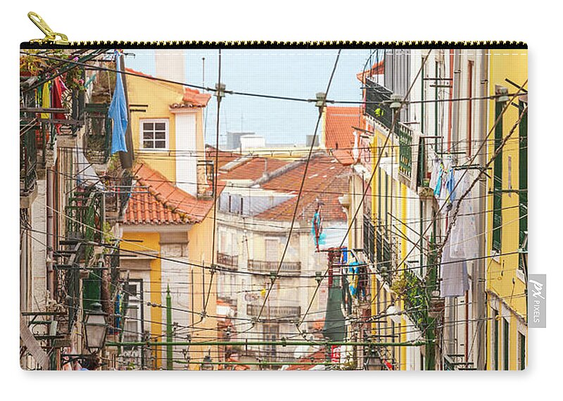 People Carry-all Pouch featuring the photograph Tram, Barrio Alto, Lisbon, Portugal by Peter Adams