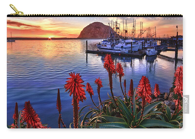 Morro Bay Zip Pouch featuring the photograph Tranquil Harbor by Beth Sargent