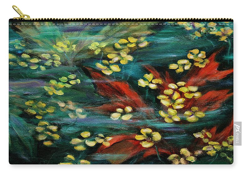 Nature Zip Pouch featuring the painting Transforming... by Xueling Zou