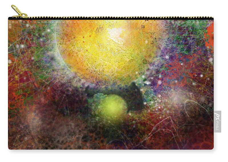 Transit Zip Pouch featuring the digital art Transit of Venus by Carol Jacobs