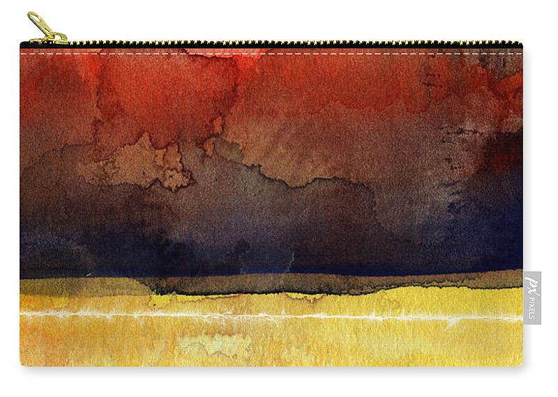 Abstract Zip Pouch featuring the painting Traveling North by Linda Woods