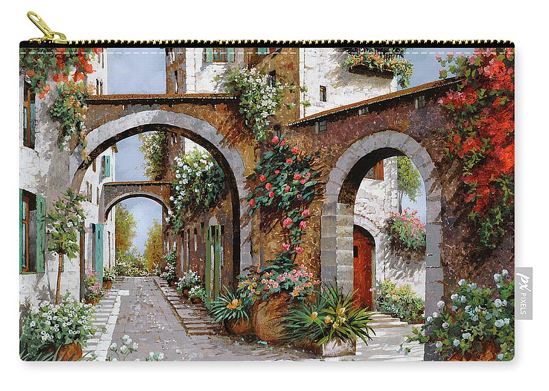 Arches Zip Pouch featuring the painting Tre Archi by Guido Borelli