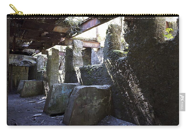 Treadwell Mine Zip Pouch featuring the photograph Treadwell Mine Interior by Cathy Mahnke