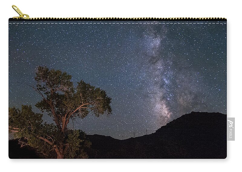 California Zip Pouch featuring the photograph Tree and Milky Way by Cat Connor