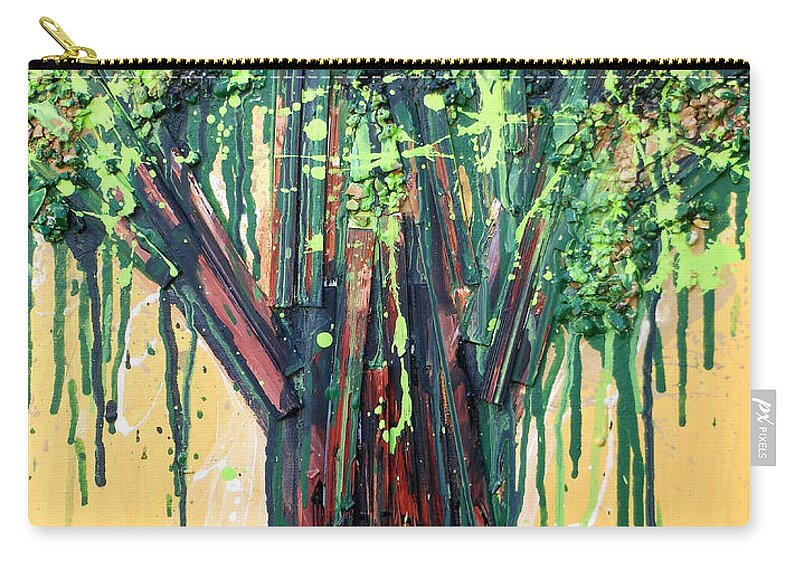 Tree Zip Pouch featuring the painting Tree Grit by Genevieve Esson