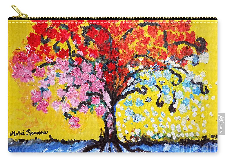 Tree Of Life Zip Pouch featuring the painting Tree of Life by Ramona Matei