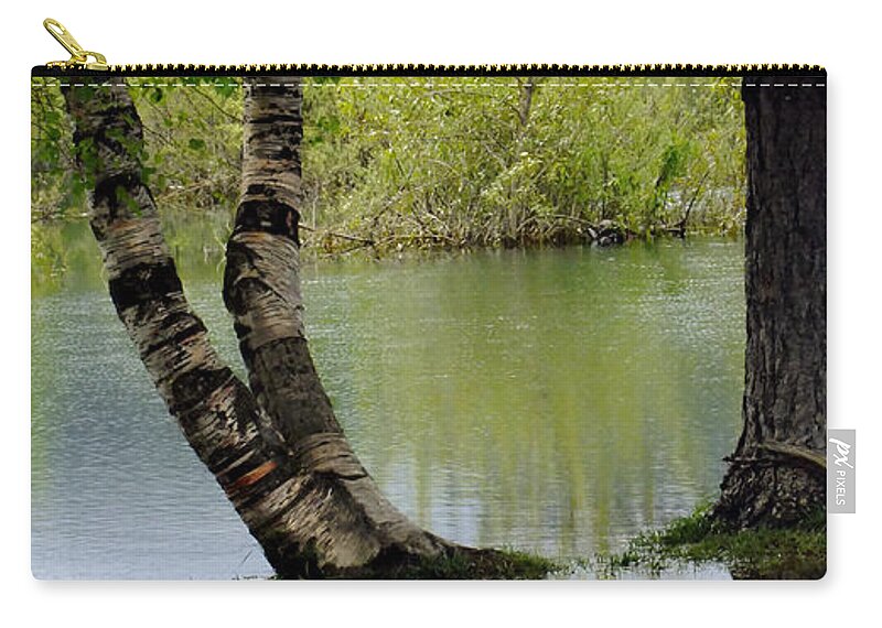 Tree Reflections Zip Pouch featuring the photograph Tree Reflection by Kae Cheatham