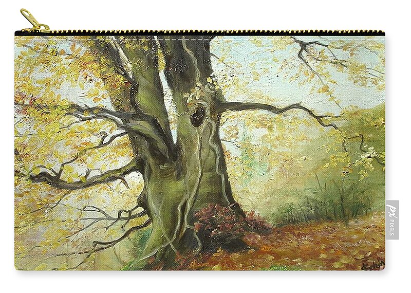 Tree Zip Pouch featuring the painting Tree by Sorin Apostolescu
