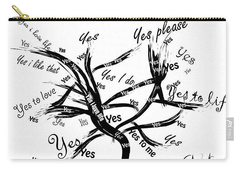 Tree Zip Pouch featuring the painting Tree Yes tree by Go Van Kampen