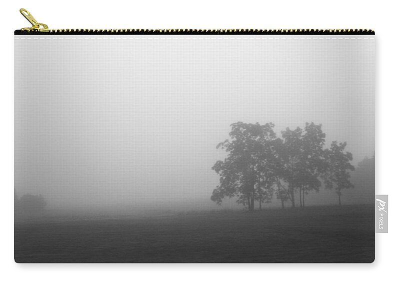 Rhonda Barrett Zip Pouch featuring the photograph Trees in the Mist by Rhonda Barrett