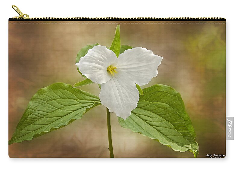 Trillium Zip Pouch featuring the photograph Trillium by Peg Runyan