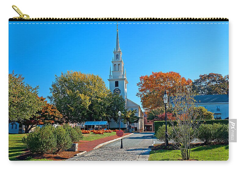 Newport Zip Pouch featuring the photograph Trinity Church in Queen Anne Square in Newport by Mitchell R Grosky