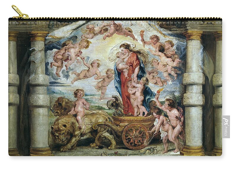 Peter Paul Rubens Zip Pouch featuring the painting Triumph of Divine Love by Peter Paul Rubens