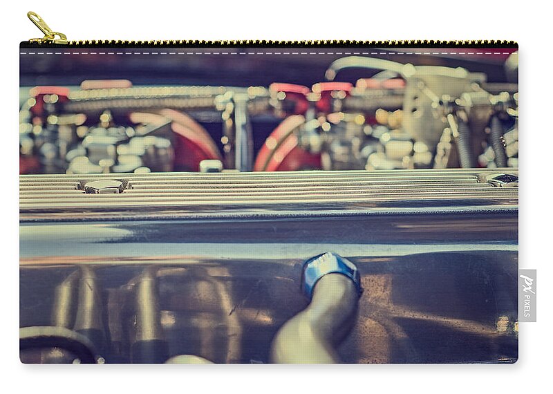 Style Zip Pouch featuring the photograph Triumph TR4 Engine by Spikey Mouse Photography
