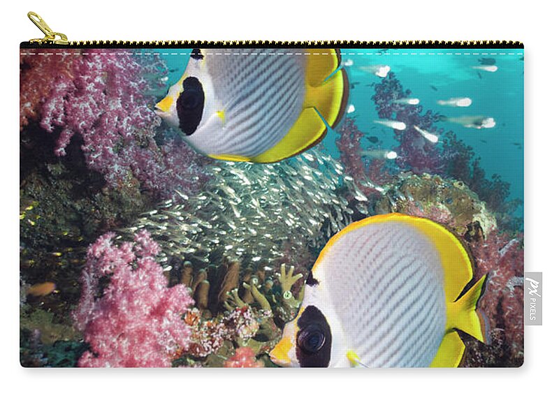 Tranquility Zip Pouch featuring the photograph Tropical Coral Reef Scenery by Georgette Douwma