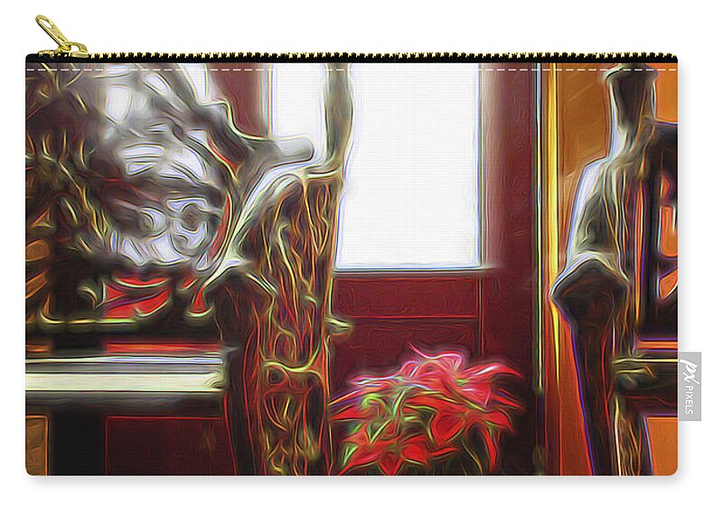 Soft Light Zip Pouch featuring the digital art Tropical Drawing Room 1 by William Horden