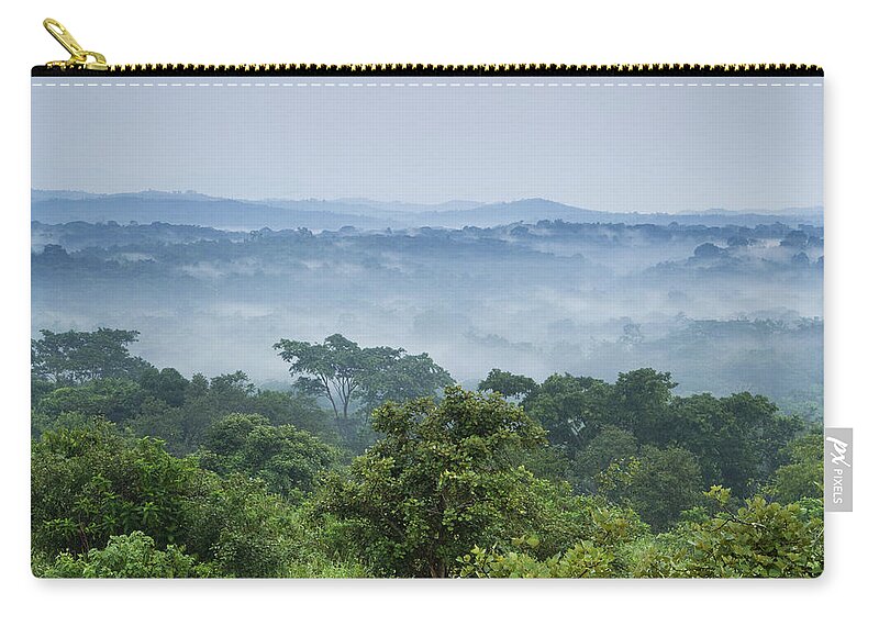 Sebastian Kennerknecht Zip Pouch featuring the photograph Tropical Rainforest Kibale Np Western by Sebastian Kennerknecht