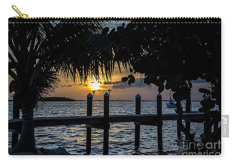 Sunset Zip Pouch featuring the photograph Tropical Refuge by Rene Triay FineArt Photos