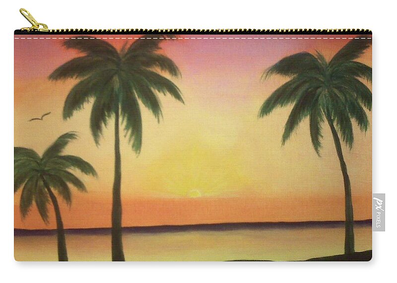 Relax Zip Pouch featuring the painting Tropical Sunset by Karen Pasquariello