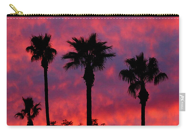 Sunset Zip Pouch featuring the photograph Tropical Sunset by Laurel Powell