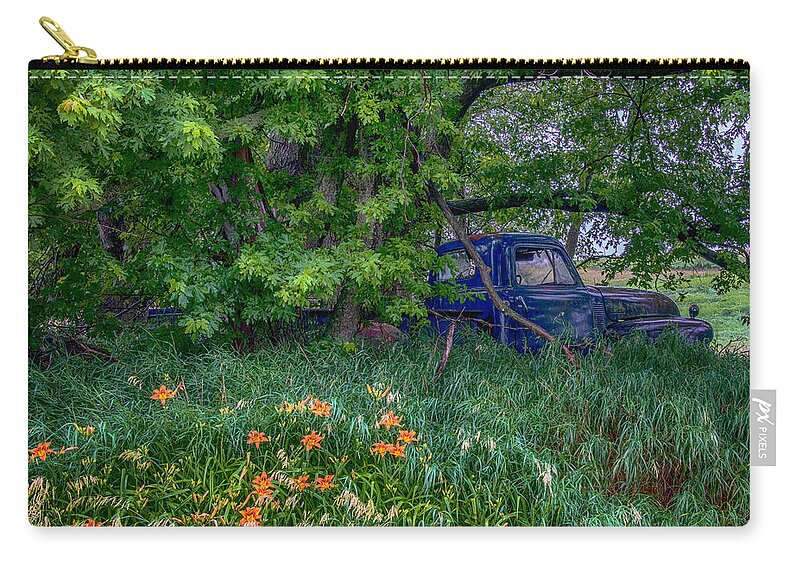 Paul Zip Pouch featuring the photograph Truck In The Forest by Paul Freidlund