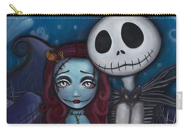 Nightmare Before Christmas Carry-all Pouch featuring the painting True Love by Abril Andrade