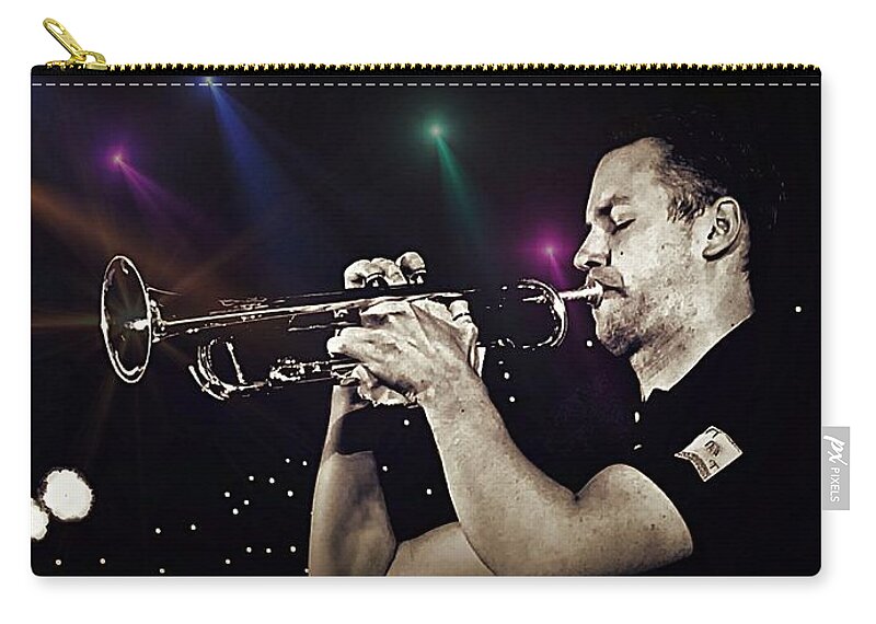 Trumpet Zip Pouch featuring the photograph Trumpet Solo by Ian Gledhill