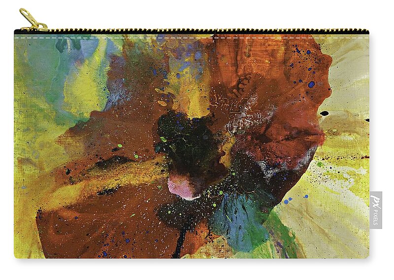 Floral Zip Pouch featuring the painting Mindset by Kasha Ritter
