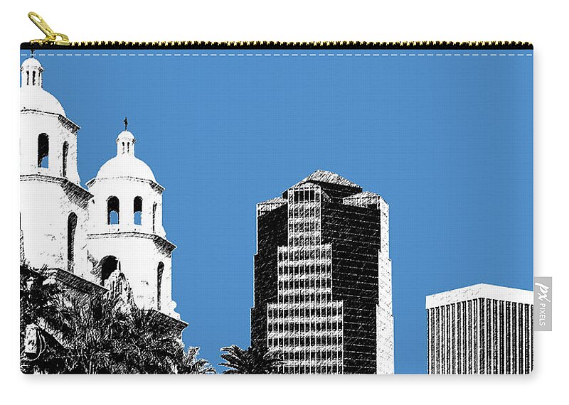Architecture Zip Pouch featuring the digital art Tucson Skyline 2 - Slate by DB Artist