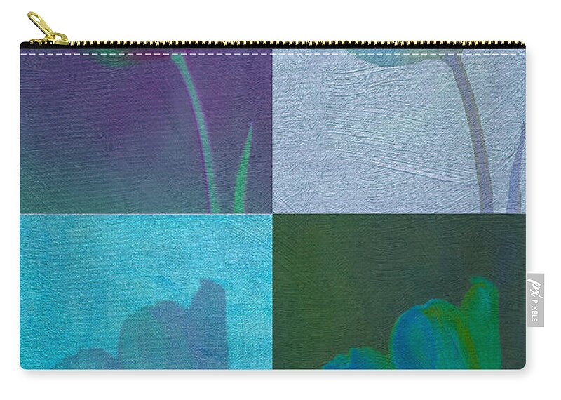 Abstract Zip Pouch featuring the photograph Tulip Four by Linda Dunn