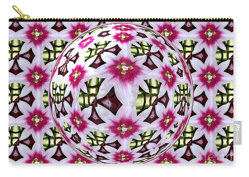 Tulip Zip Pouch featuring the photograph Tulip Kaleidoscope Under Glass by Rose Santuci-Sofranko