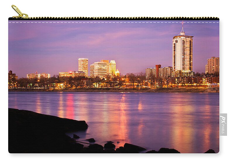 America Zip Pouch featuring the photograph Tulsa Oklahoma - University Tower View by Gregory Ballos
