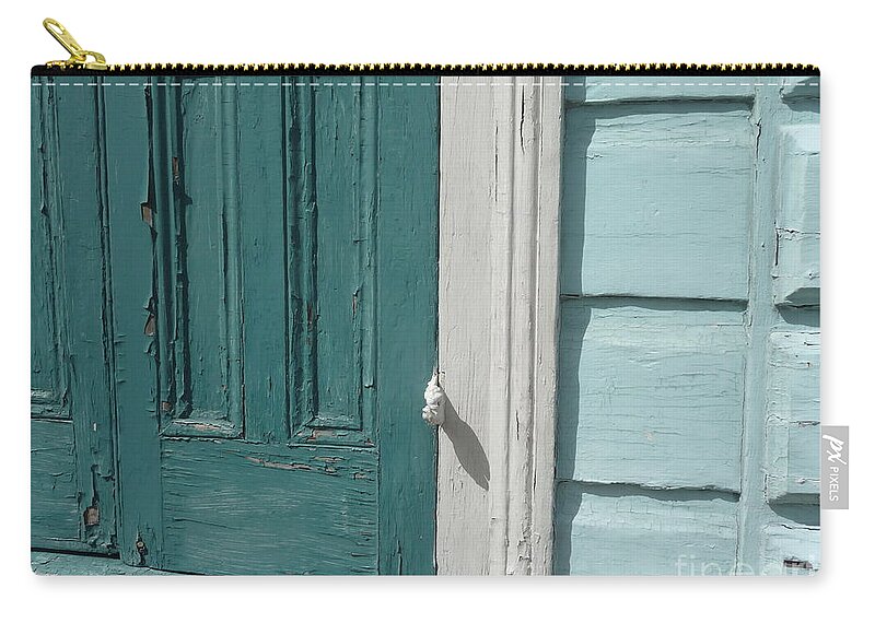 Turquoise Zip Pouch featuring the photograph Turquoise Door by Valerie Reeves