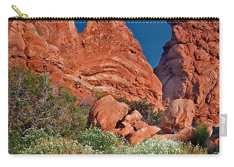 Arches National Park Zip Pouch featuring the photograph Turret Arch by Susan Candelario