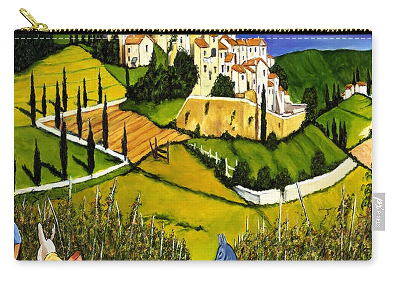 Tuscany Harvest Zip Pouch featuring the painting Tuscany Harvest by William Cain
