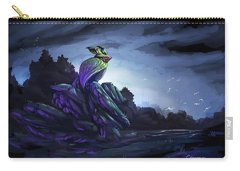 Fantasy Zip Pouch featuring the digital art Twilight Hour by FireFlux Studios