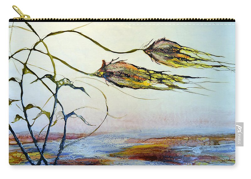 Encaustic Zip Pouch featuring the painting Twin Breezes by Jennifer Creech