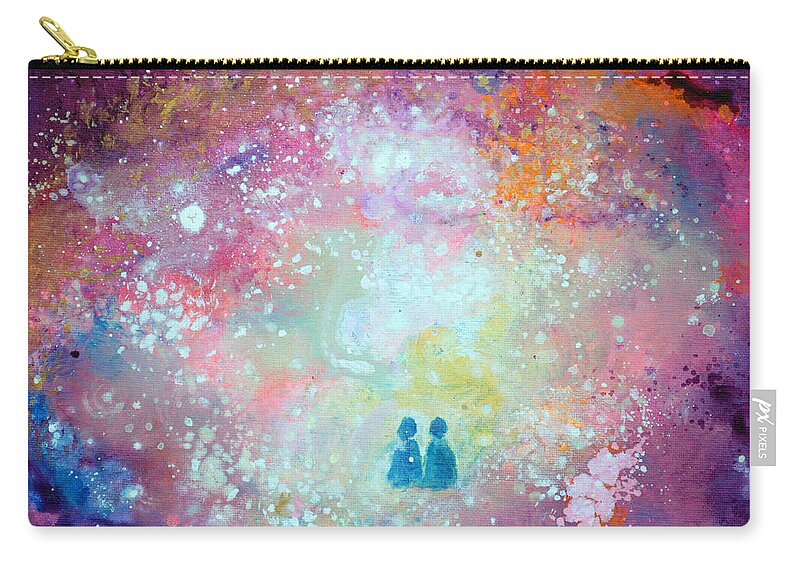 Twin Flames Zip Pouch featuring the painting Twin Flames by Ashleigh Dyan Bayer