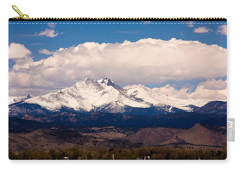 Twin Peeks Zip Pouch featuring the photograph Twin Peaks Snow Covered by James BO Insogna