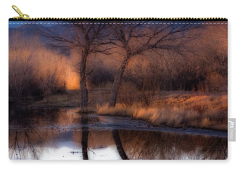 Bosque Del Apache Zip Pouch featuring the photograph Twin Trees by Kristal Kraft