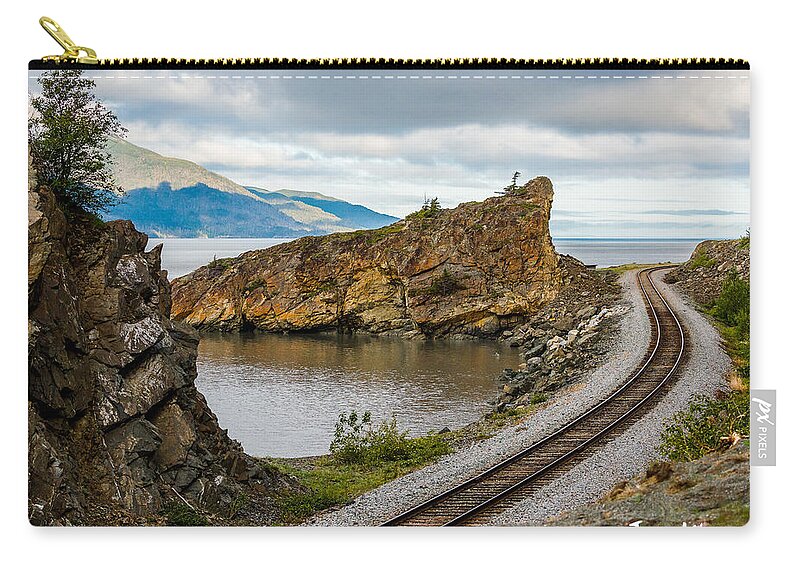 Alaska Zip Pouch featuring the photograph Twisting Track by Joan Wallner